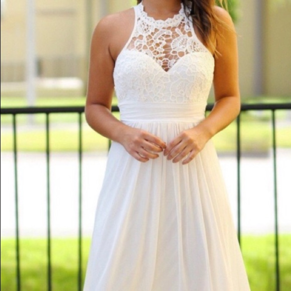 Cream crochet maxi dress